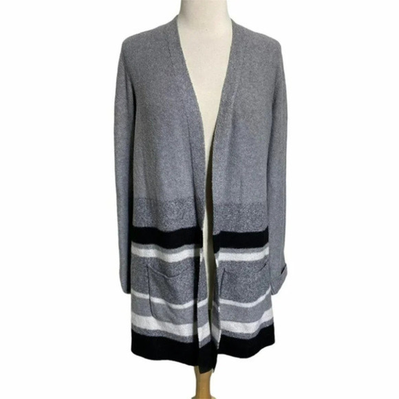 Ana S gray/black/white long open cardigan‎ LNC - Picture 1 of 5
